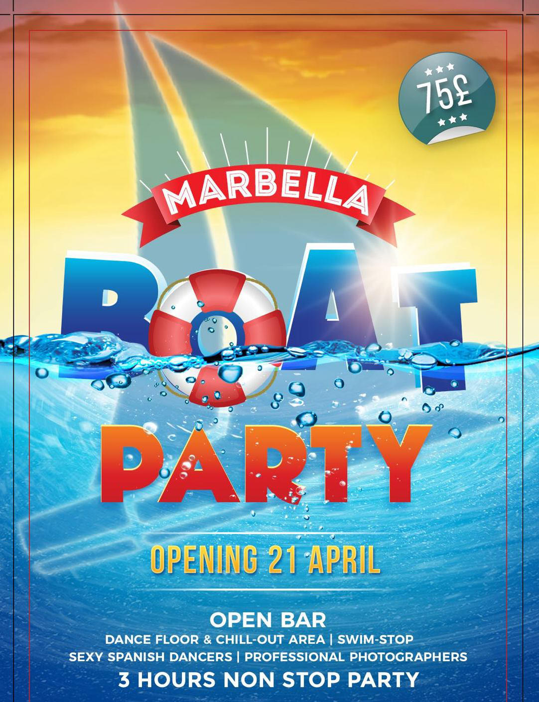 Boat party for hens in Marbella